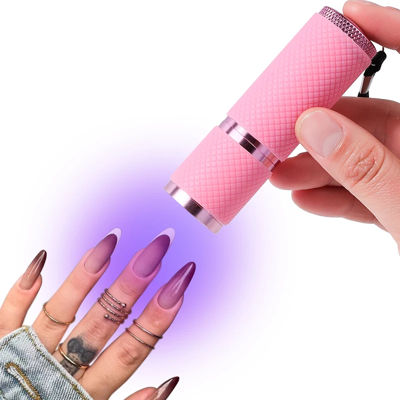 Led Lamp for Nails Flashlight for Manicure Uv Flash Curing Light 9 LEDs Nail Drying Gel Polish Portable Tool Mini Lamps Dryer