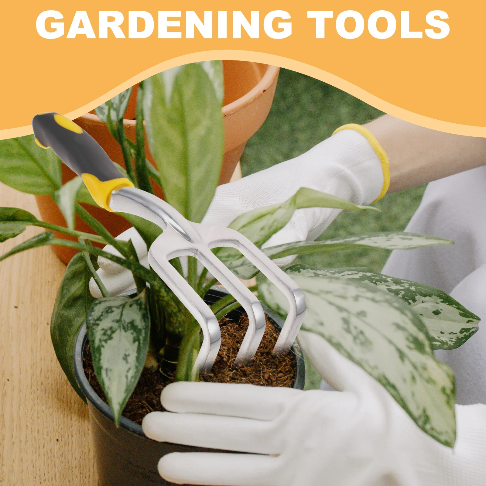 

Garden Hand Cultivator Magnesium Aluminum Alloy Three-Prong Rake Portable Digging Tool Lightweight Gardening Hand Tool for Soil