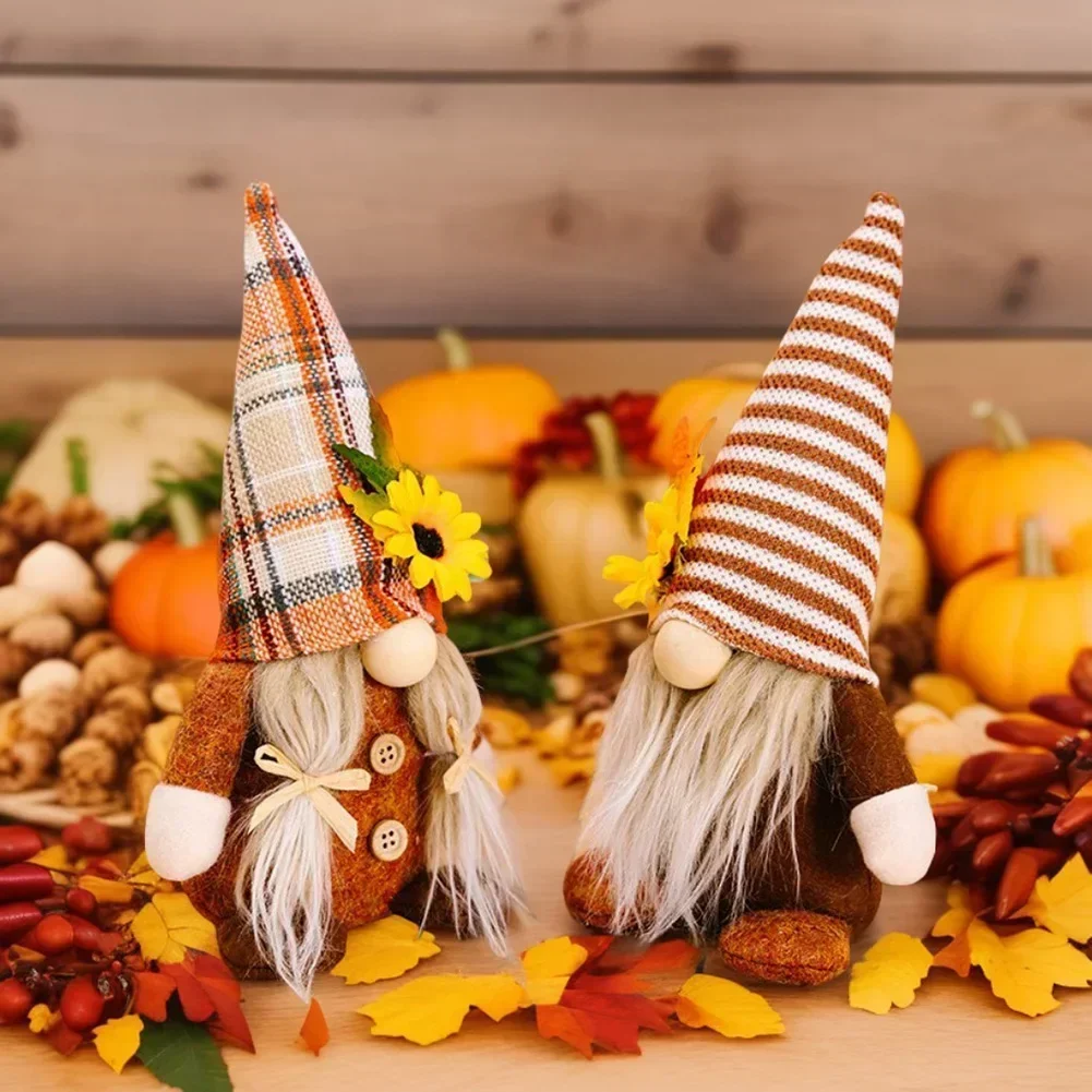 21CM Fall Gnome Autumn Gnome Pumpkin Sunflower Swedish Dwarf Thanksgiving Day Christmas Decor Nordic Gnome Land God Old Man