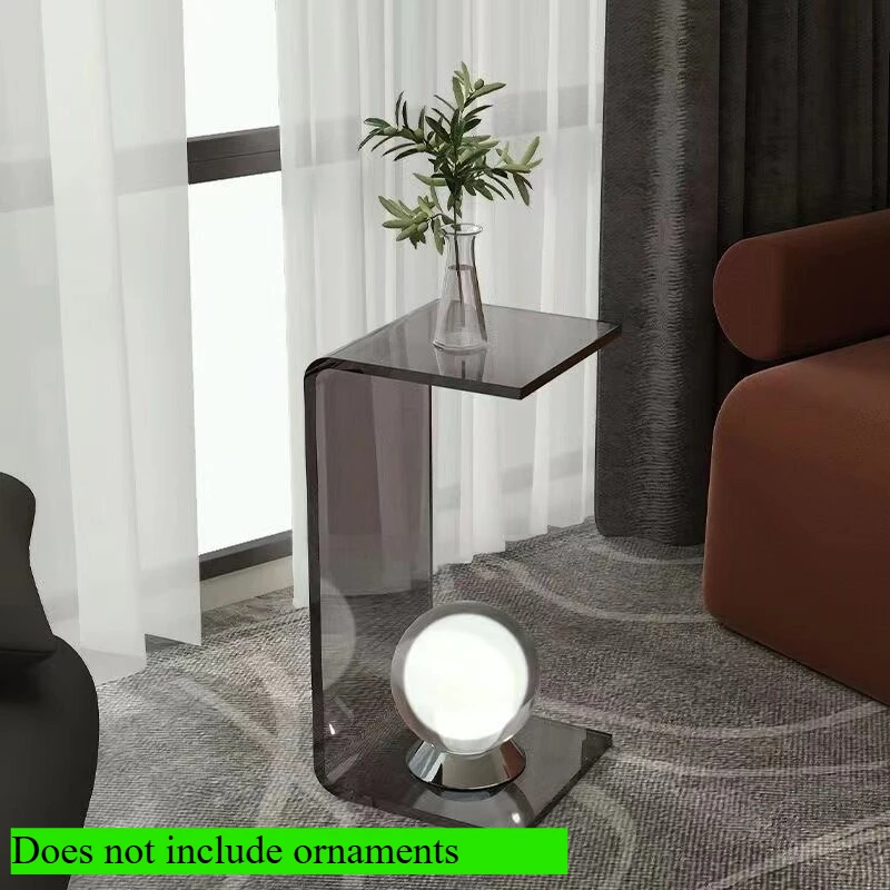 Light luxury acrylic sofa small side table, simple living room bay window coffee table Nordic bedroom transparent