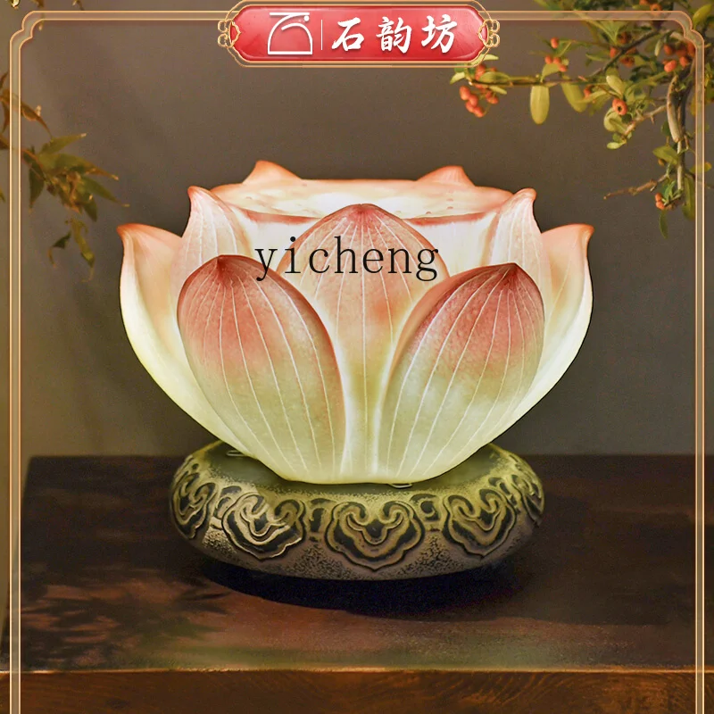 

FY Living Room Study Bedroom Decoration Tea Room Lotus Resin Ornament