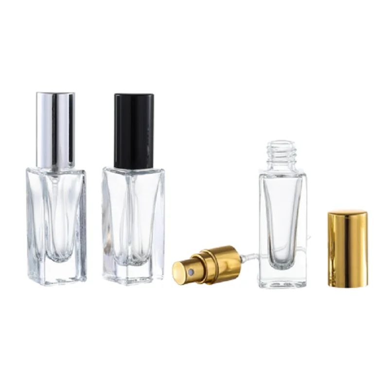 30 pçs perfume spray garrafa de vidro transparente vazio 5ml bomba spray ouro prata preto tampa recipiente portátil recarregável garrafa atomizador