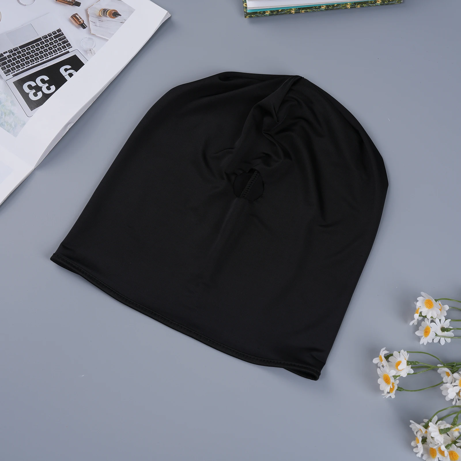 Einloch-Balaclava-Maske, ultradünne Vollgesichtsmaske, Kapuze, Cosplay-Kopfbedeckung, Party, Halloween, Eisseide, Kopf- und Augenabdeckung – Detail 1