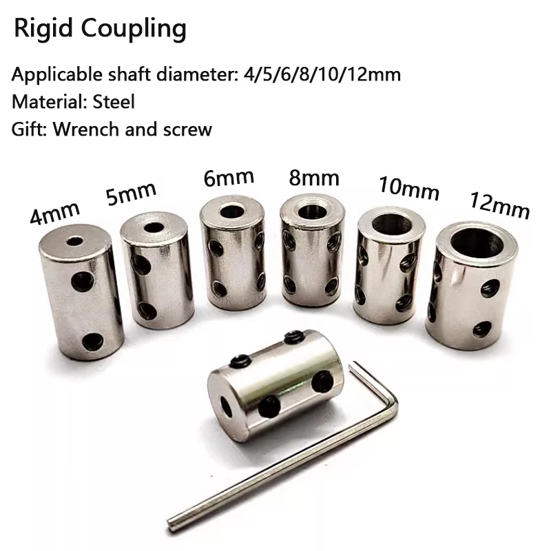 Rigid coupling 3/4/5/6/6.35/7/8/10/12mm motor shaft variable diameter conversion connector cylindrical coupling DIY model mechan