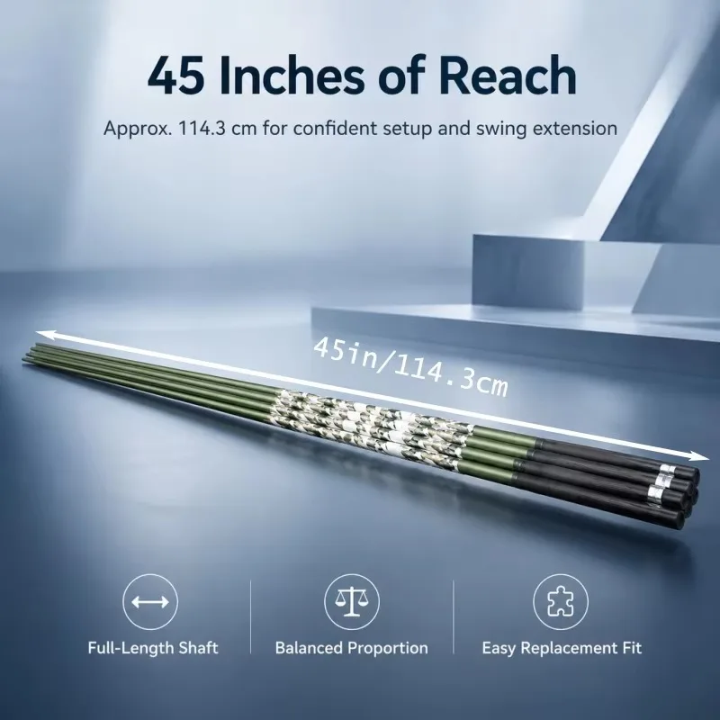 Trendy and Fresh Green Carbon Driver Shaft, High Elasticity, Lightweight, High Toughness Carbon Fiber Shaft, Available in 5S/5R/6S/6X Multiple Hardnesses, Compatible with All Driver Models, Professional Golf Club Upgrade Equipment for Course Use, Includes Adapter and Anti-Slip Grip