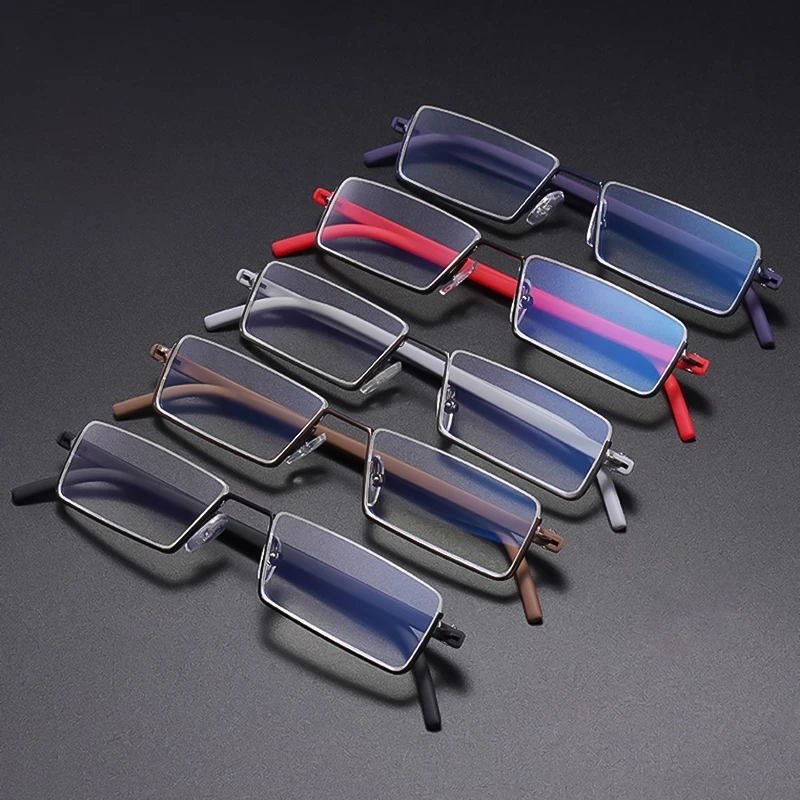 IENJOY TR90 Reading Glasses Anti-Blue Light Reading Glasses Men Half Frame Prescription Eyeglasses Male Eyewear With Case1.0-4.0