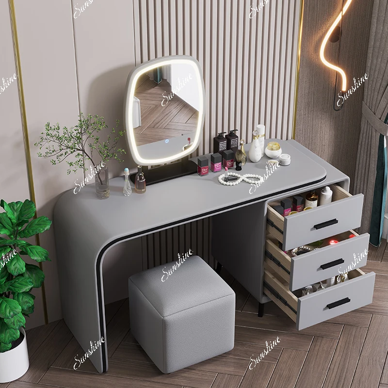 Light luxury high-end dresser chest integrated bedroom modern simple mirror makeup table