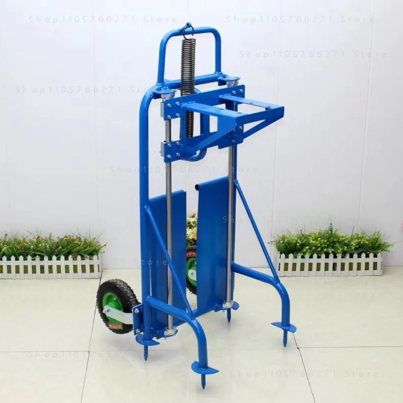 Foot-stepping Ground Drilling Rack Hand-cranked Hand-pushed Agricultural Hole-drilling Ground Shelf for Small Planting Machine