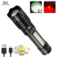 High Power Flashlight Side Lamp Rechargeable LED Flashlight Waterproof Digital Display Flashlights Torch Outdoor Camping Hiking