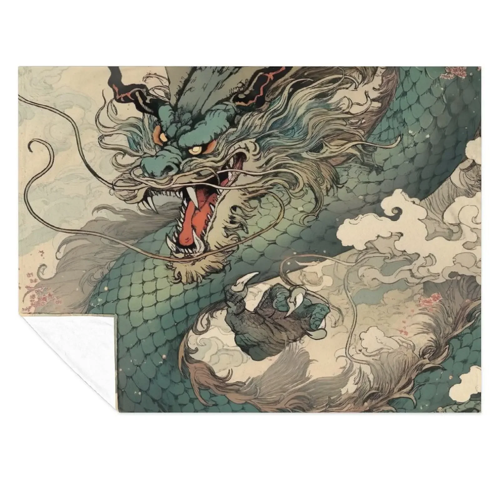 

Fierce Blue Dragon Throw Blanket Soft Big Travel wednesday Tourist Blankets