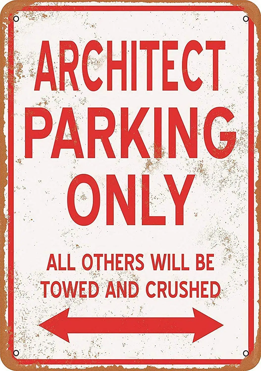 Vintage Metal Signs for Garage 12 x 8 Inches Architect Parking Only Decor for Coffee Office Pool Yard Public Toilet Parking Home