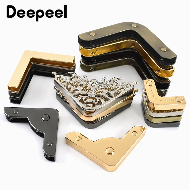 5/10Pcs Metal Bag Corner Protectors L Edge Guards with Screws for Handbag Purse Leather Craft Box Case DIY Hardware Accessories