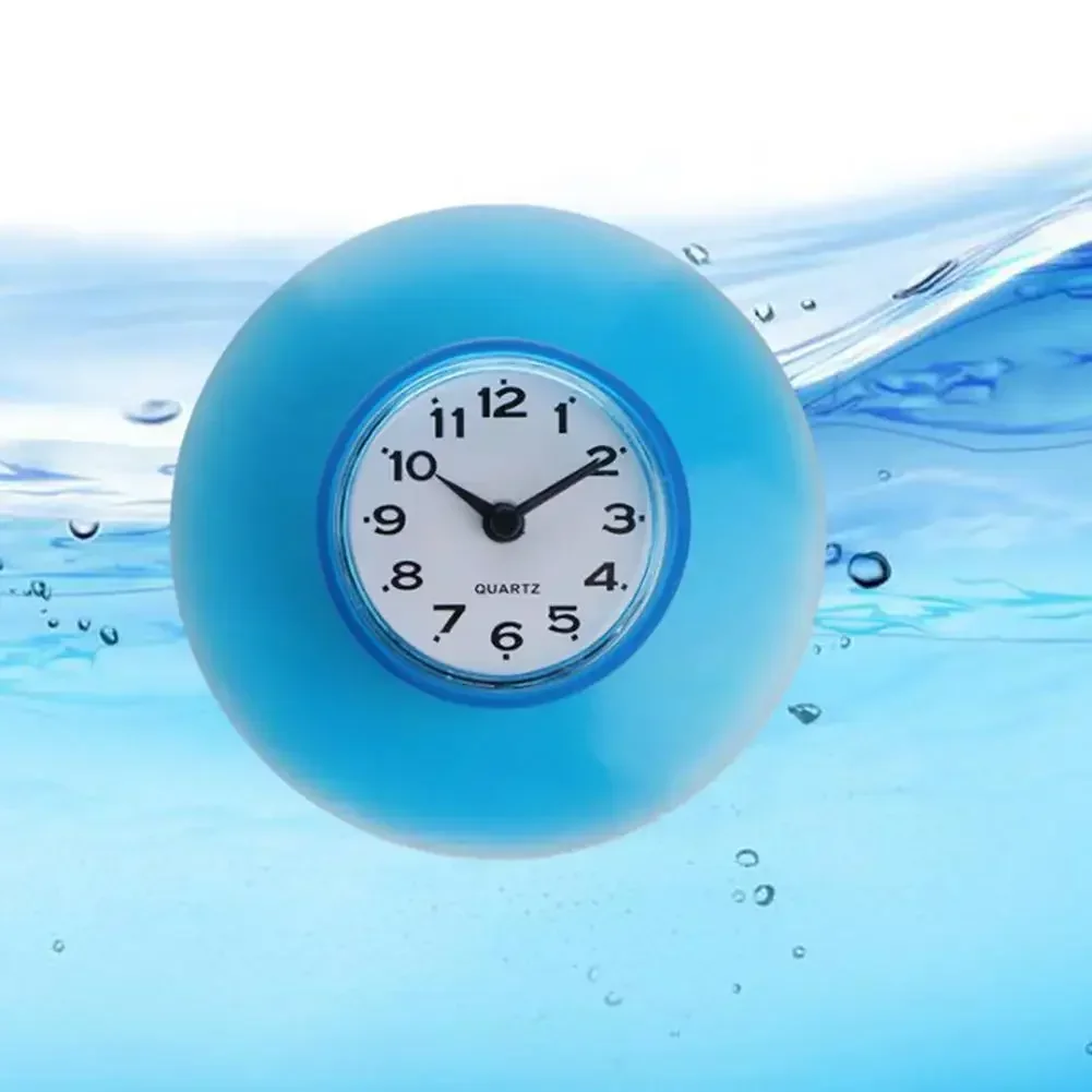 Waterproof Bathroom Kitchen Round Suction Cup Refrigerator Wall Clock Decoration