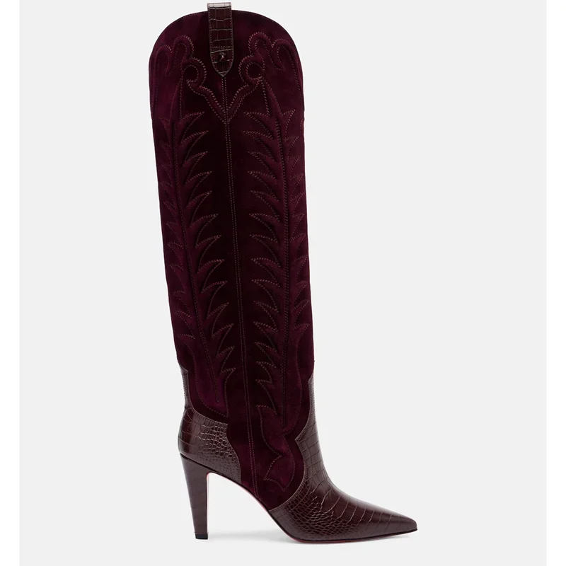 Ruede المرقعة التطريز الأحذية مثير أشار تو كعب رقيقة قبول مخصص الوافدين الجدد أزياء النساء الأحذية الحديثة #4