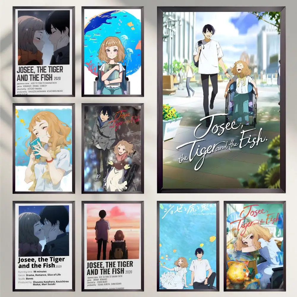 Anime J-Josee, der Tiger und der Fisch Poster HD Vielseitige wasserdichte Wanddekoration Selbstklebend Perfekt für jeden Raum und ideales Geschenk