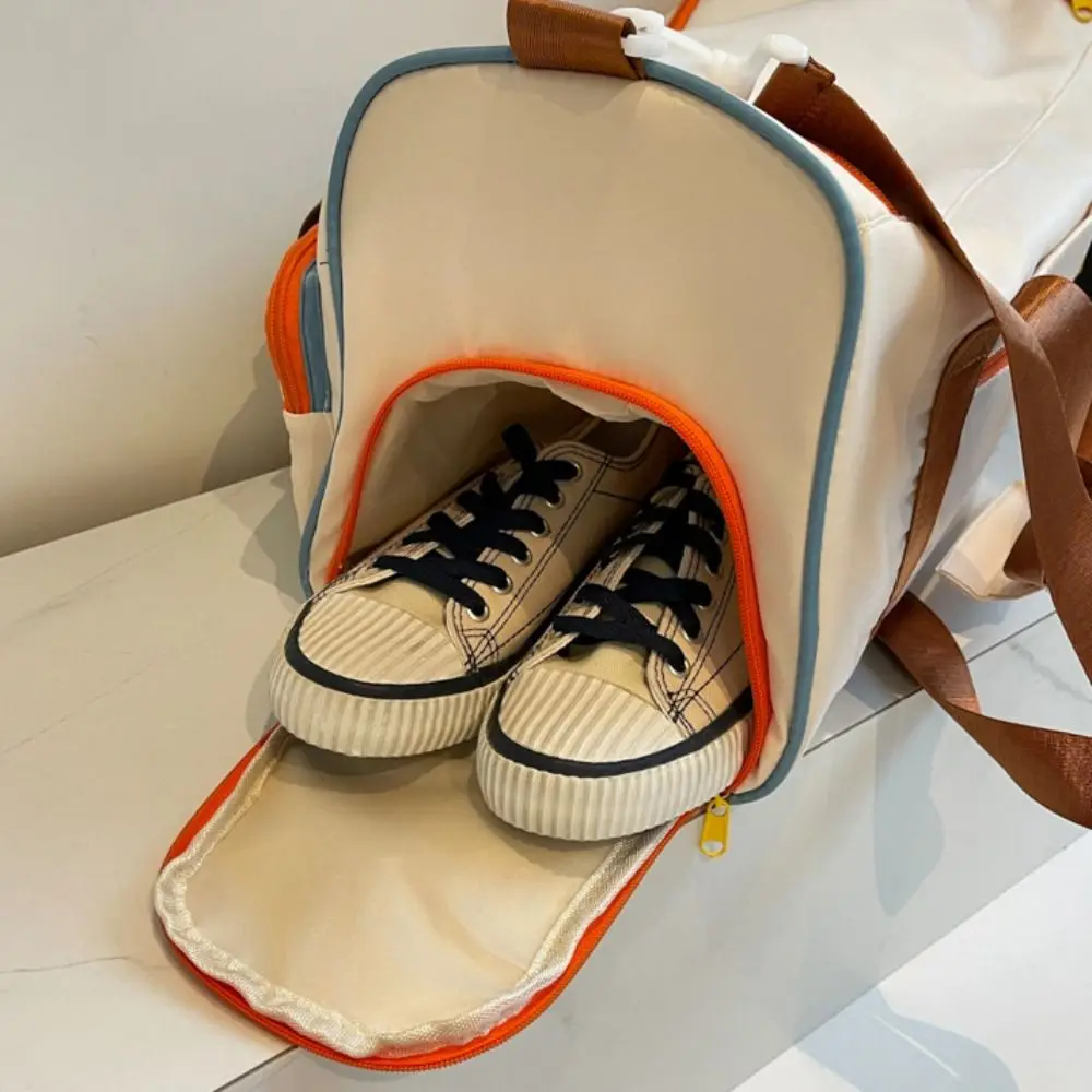 Storage Bag Oxford Travel Duffel Bag Sturdy Short Distance Nylon Duffle Bag Solid Color Foldable Large Capacity Handbag Trip