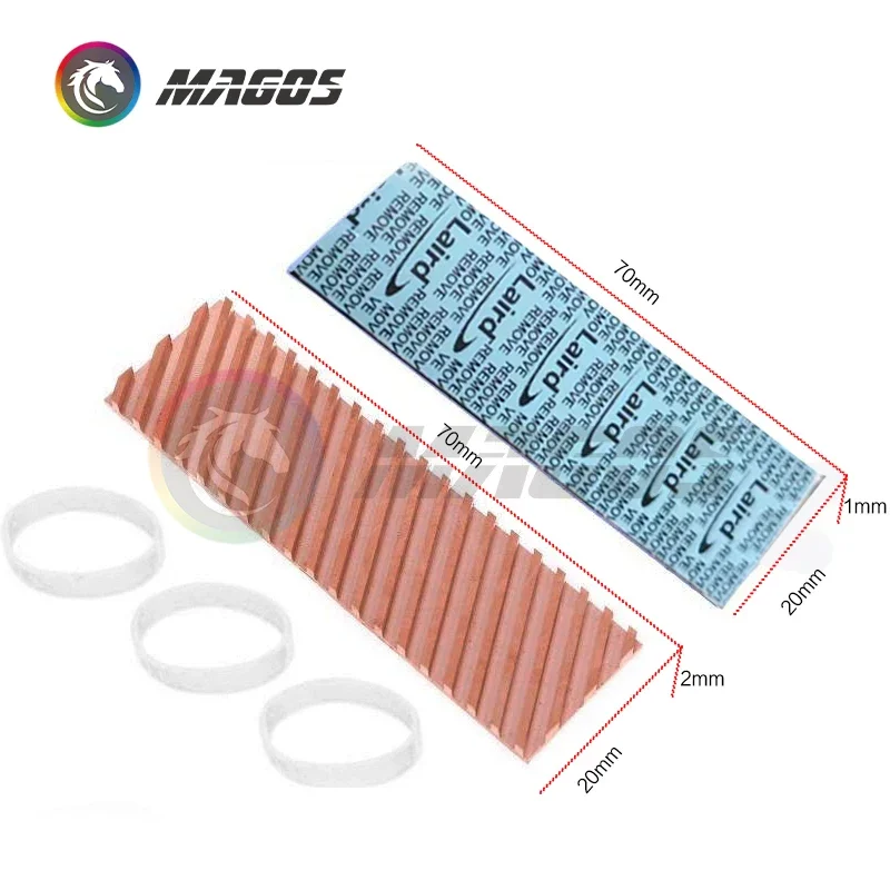 M.2 SSD Heatsink Carry Laird 700 Thermal Pad Solution, M2 Copper Radiator Cooler For Computer / Notebook M.2 NVME NGFF 2280