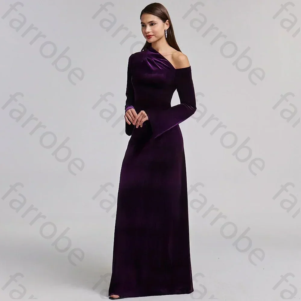 Fluwelen blote schouder a-lijn avondjurken Saoedi-Arabische galajurk formele prachtige hoogwaardige feestjurken voor dames op maat