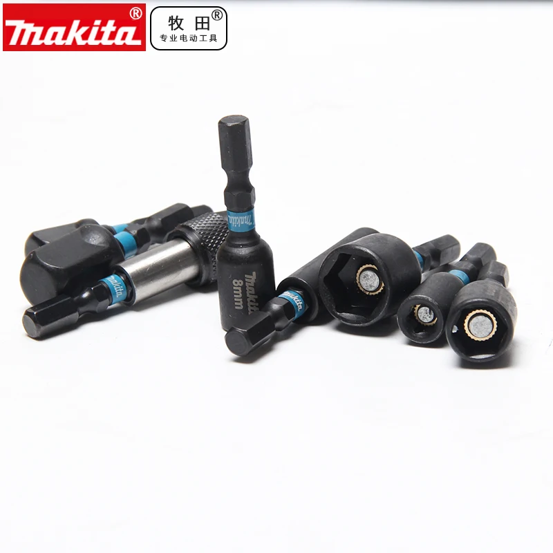 Makita-Juego de brocas para atornillador de impacto, juego de herramientas eléctricas, accesorios de taladro y piezas de herramientas eléctricas, color negro