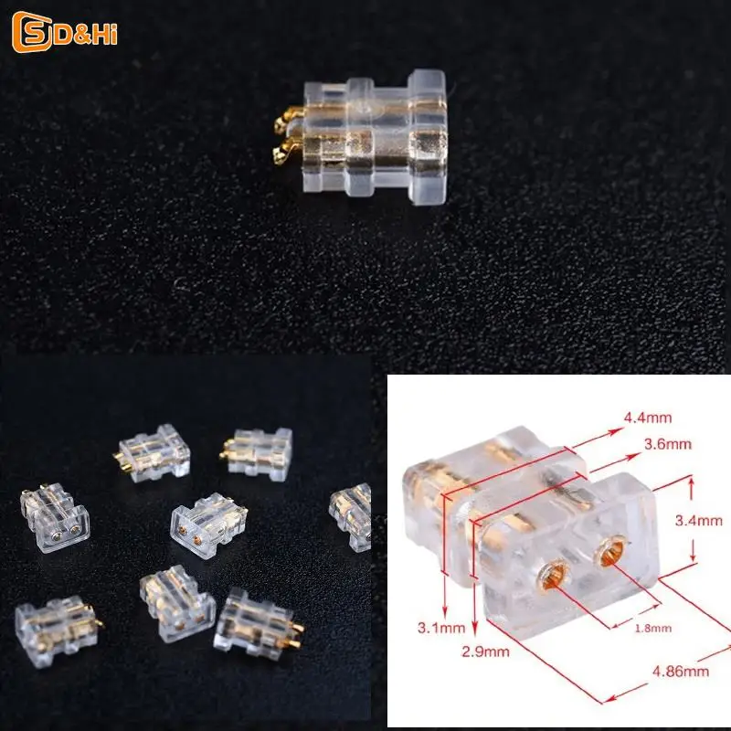 2 pcs 0.78 double pin 1964 socket female diy custom high-end headphone cable accessories pin plug