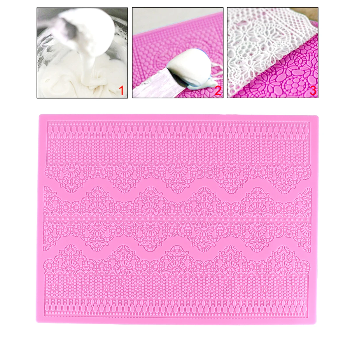 

Silicone Cake Mold Food Grade Approved -40℃ To 230℃ Microwave Oven Dishwasher Safe For Diy Baking Pink Color Cake