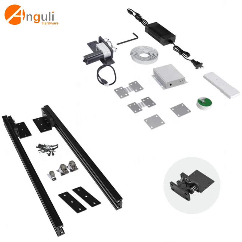 Open Island Platform Aluminium Furniture Rail Undermount Slide for Kitchen Dining Table Manual or Electric Option Home Bedroom