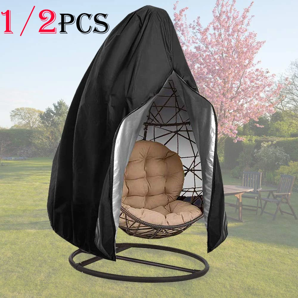 

1/2Pcs Egg Chair Cover Patio Hanging Chair Protector Cover with Zipper Waterproof Anti UV Sun Wicker Egg Swing Chair Covers