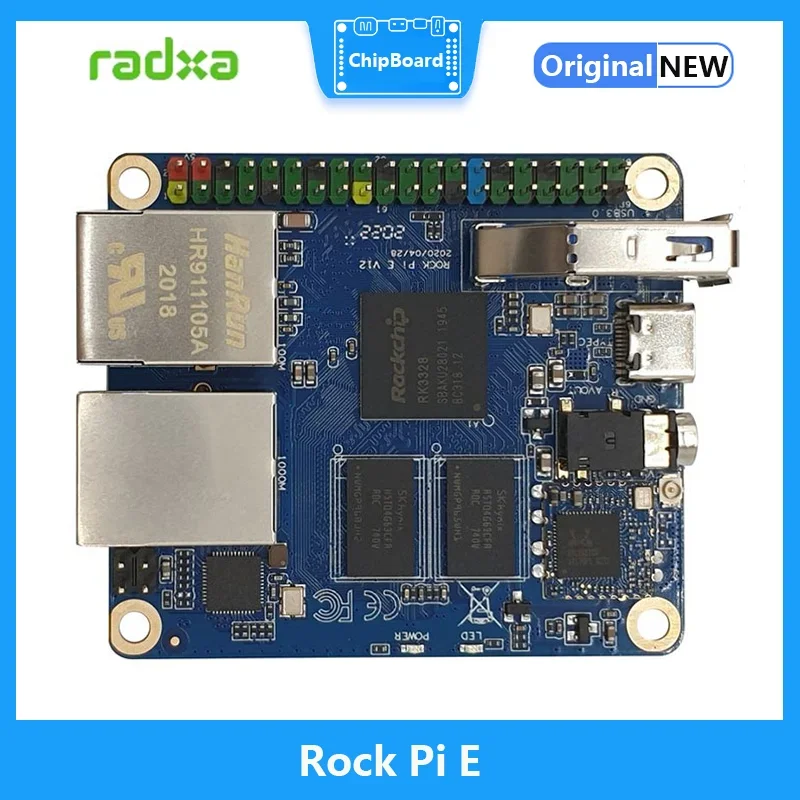 Rock Pi E Rockchip RK3328 1GB/512MB DDR3  SBC/Single Board Computer support Debian/Ubuntu/OpenWRT same as Nanopi R2S use for IOT