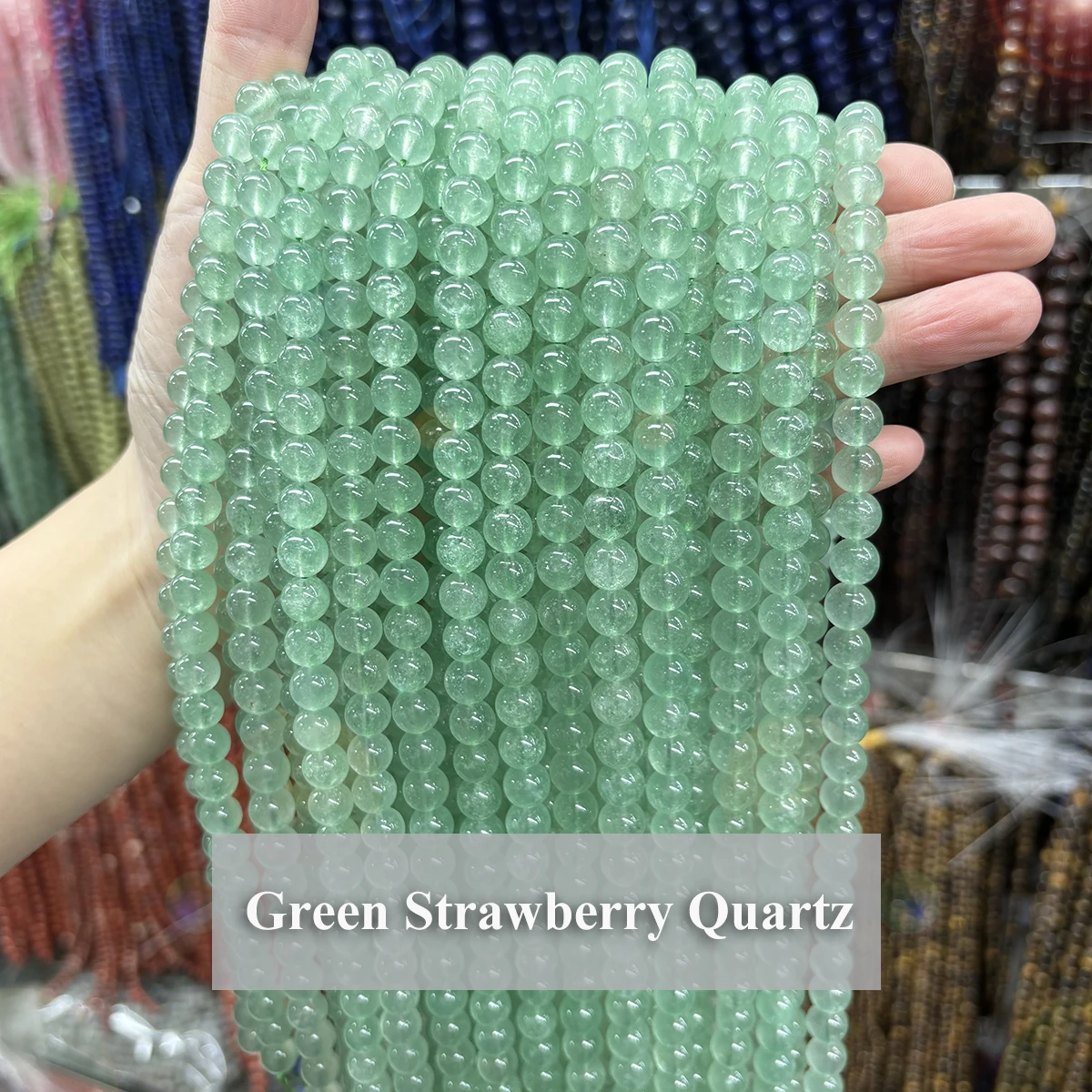 

Natural Green Strawberry Quartz Beads 4 6 8 10mm Gemstone Loose Beads Making DIY Bracelets Necklace Supplies Jewelry Accessories