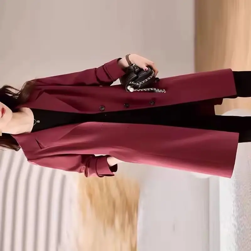 

Spring Autumn New Women Trench Coat Fashion Korean Midi Length Outerwear Elegant Women Windbreaker Coat Casual Single Breasted