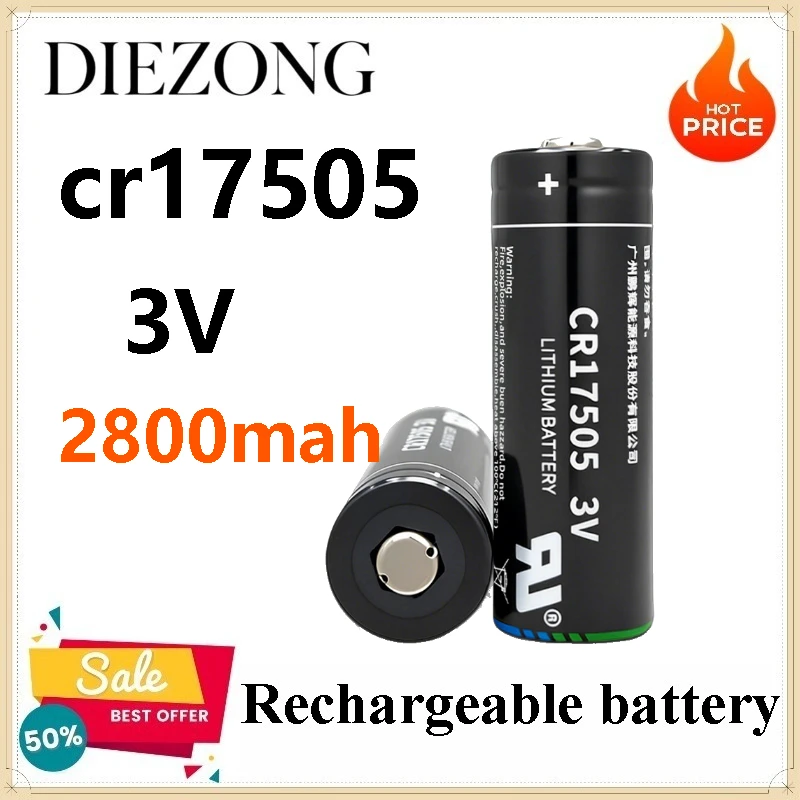 5pcs 2800mah 3v Cr17505  3V Lithium Battery for Smart Water Meter, GPS Smoke Alarm PLC