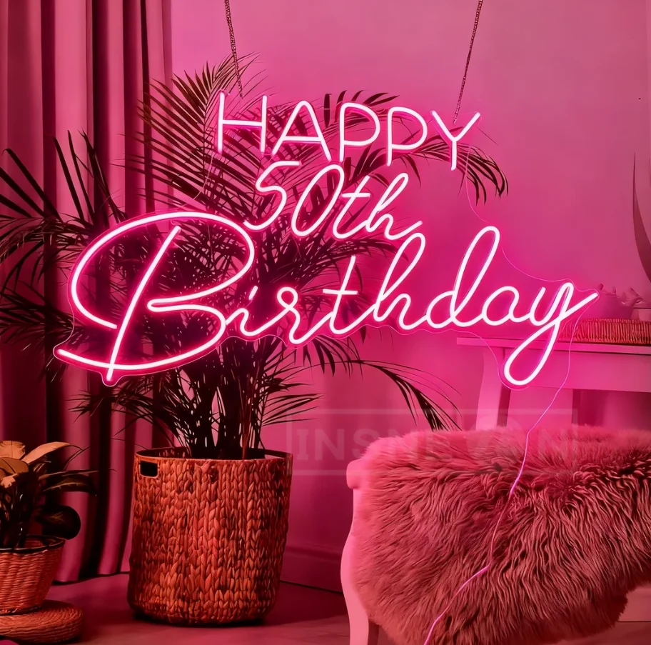 Happy Birthday Neon Sign Custom Personalized LED Neon LED Party Signage Customized Gifts Wall Decor Party Decoration Art Light