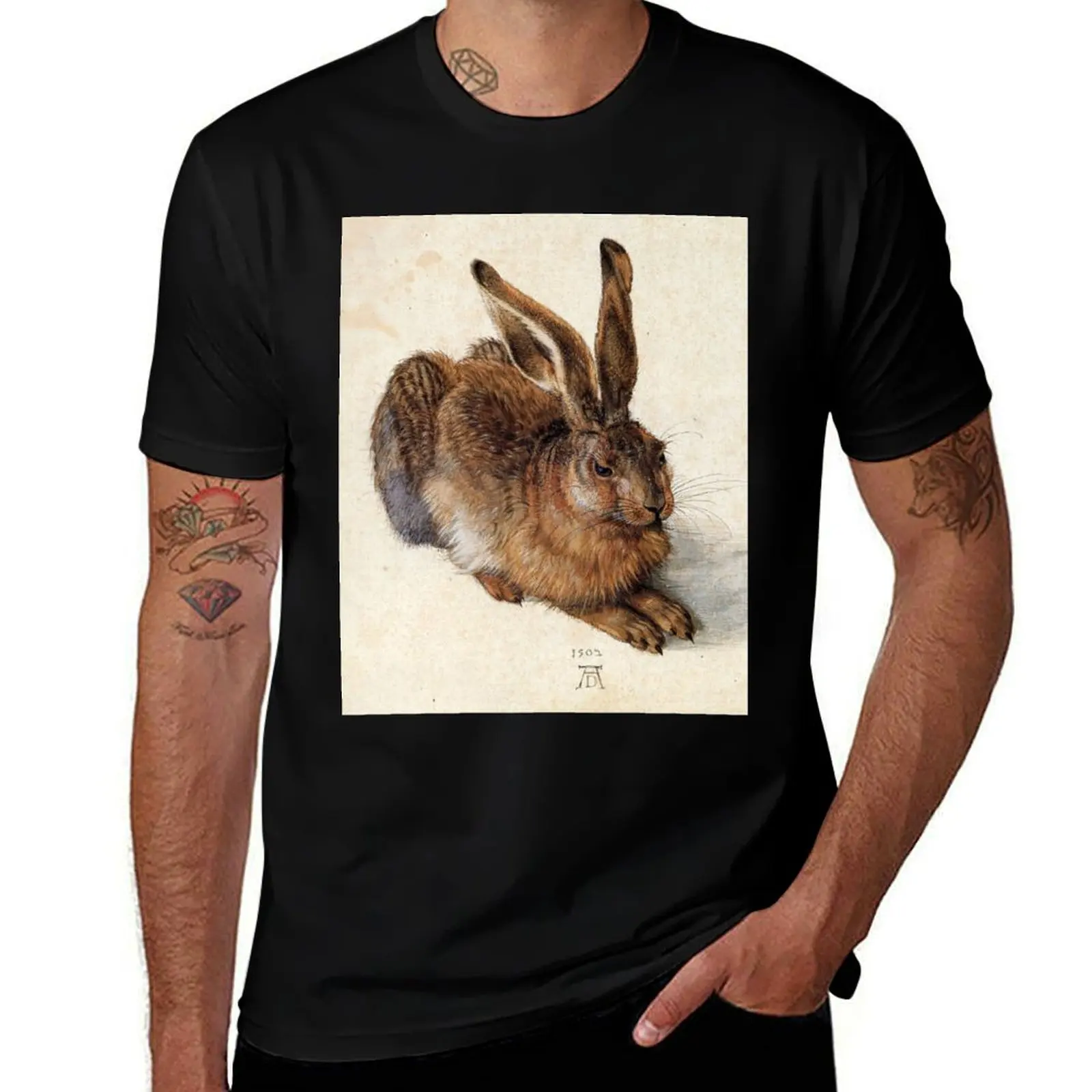 

t t mens t Animal shirts shirts Drawings oversize man HARE T-Shirt - cotton YOUNG shirt Antique T-Shirt graphic RABBIT