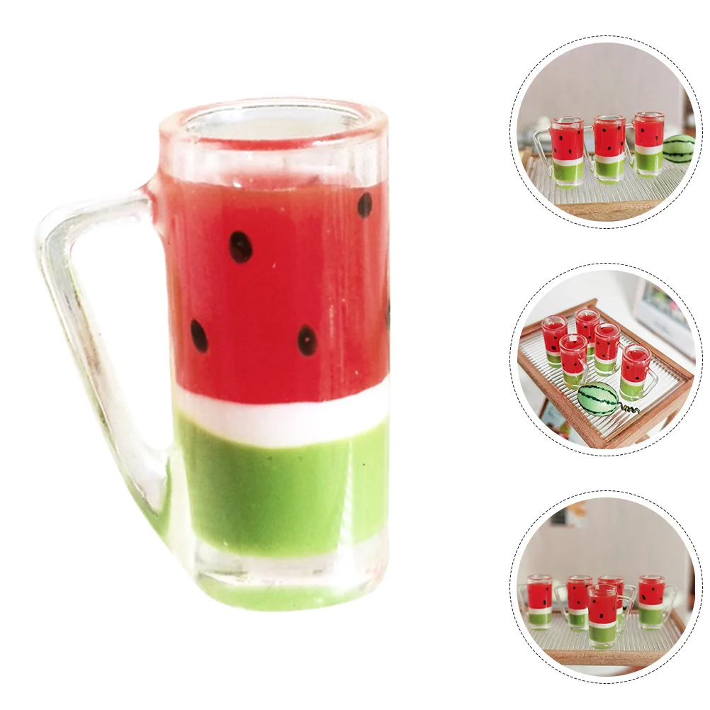 Miniatur-Getränkeknamente, künstliche Lebensmittel-Requisite, Wassermelonen-Saft, Getränke-Modell, Dekor für Hauszubehör, realistisches Harz