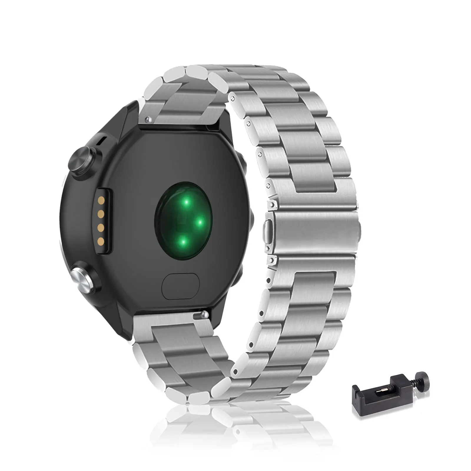 

Ремешки из нержавеющей стали для Garmin Forerunner 55/245/245 Music/645/645, сменный металлический ремешок с тремя колонами