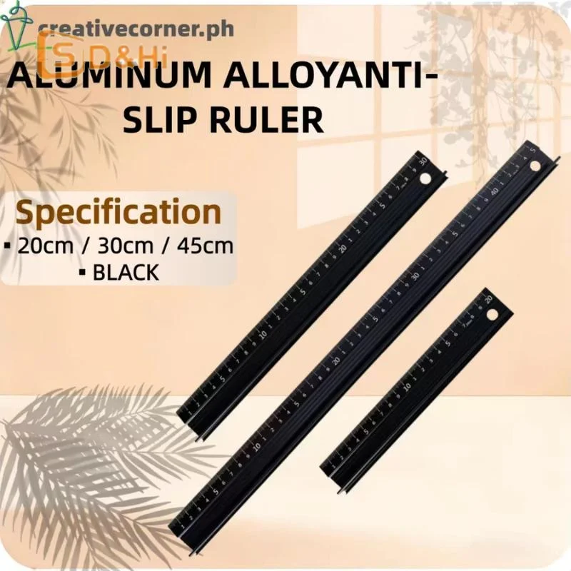 20/30/45cm Non-Slip Aluminium Alloy Ruler Marking Metal Safety Cutting Art Craft Multi-Functional Aluminium Alloy Ruler