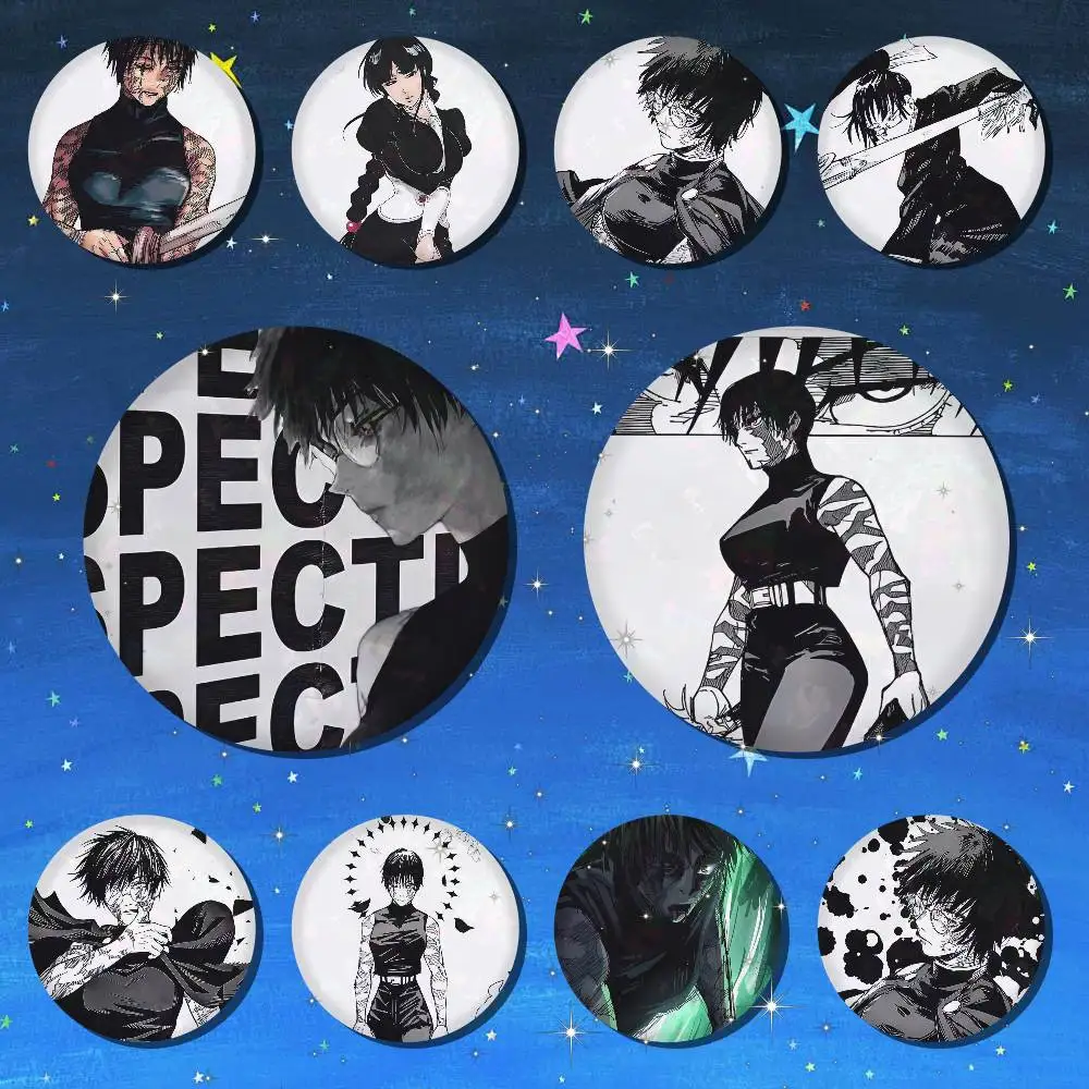 M-Maki Z-Zenin Tinplate Brooch Figure Icon Badge Handmade Brooches For Backpack Clothes Decoration