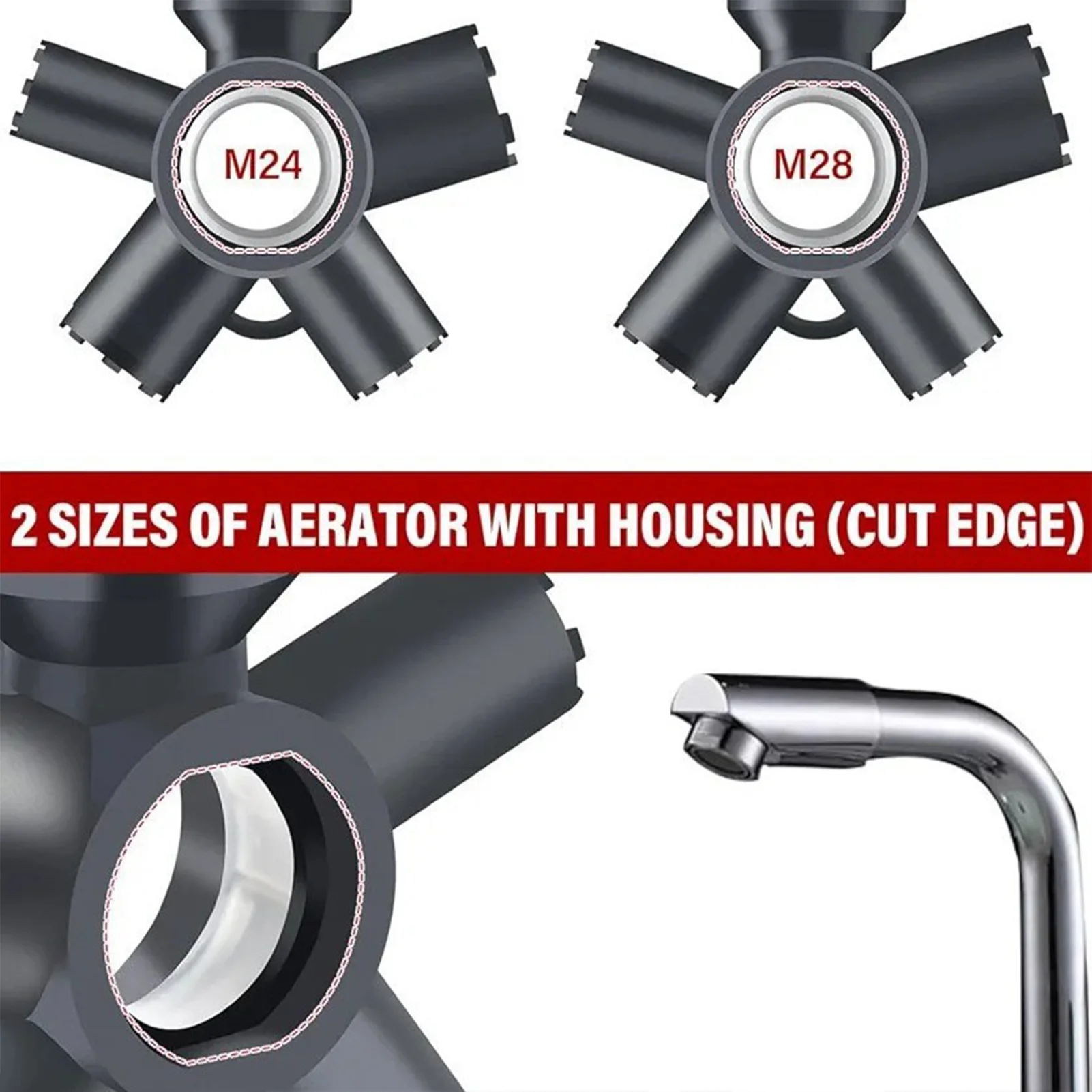 10 in 1 Faucet Aerator Key Portable & Easy To Use Aerator Removal Tool for Home & Professional Tool