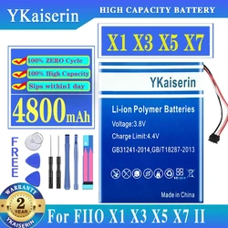 YKaiserin 4800mah Battery for FIIO X1 X3 X5 X7 II Speaker Music Player Bateria + Track NO