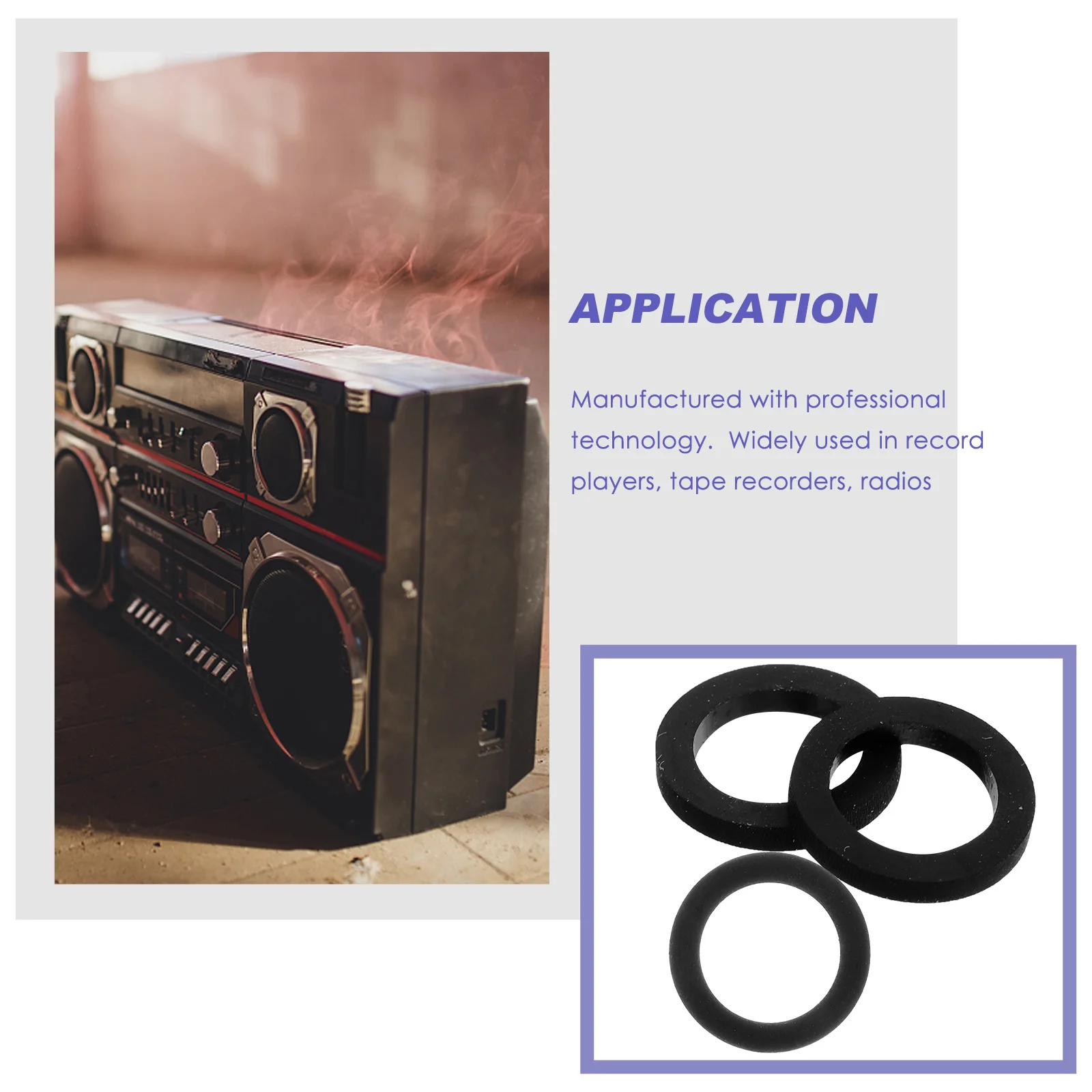 

3Pcs Recorder Drive Rubber Belts High Strength Cassette Tape Player Replacement Repair Accessories Cassette Belts