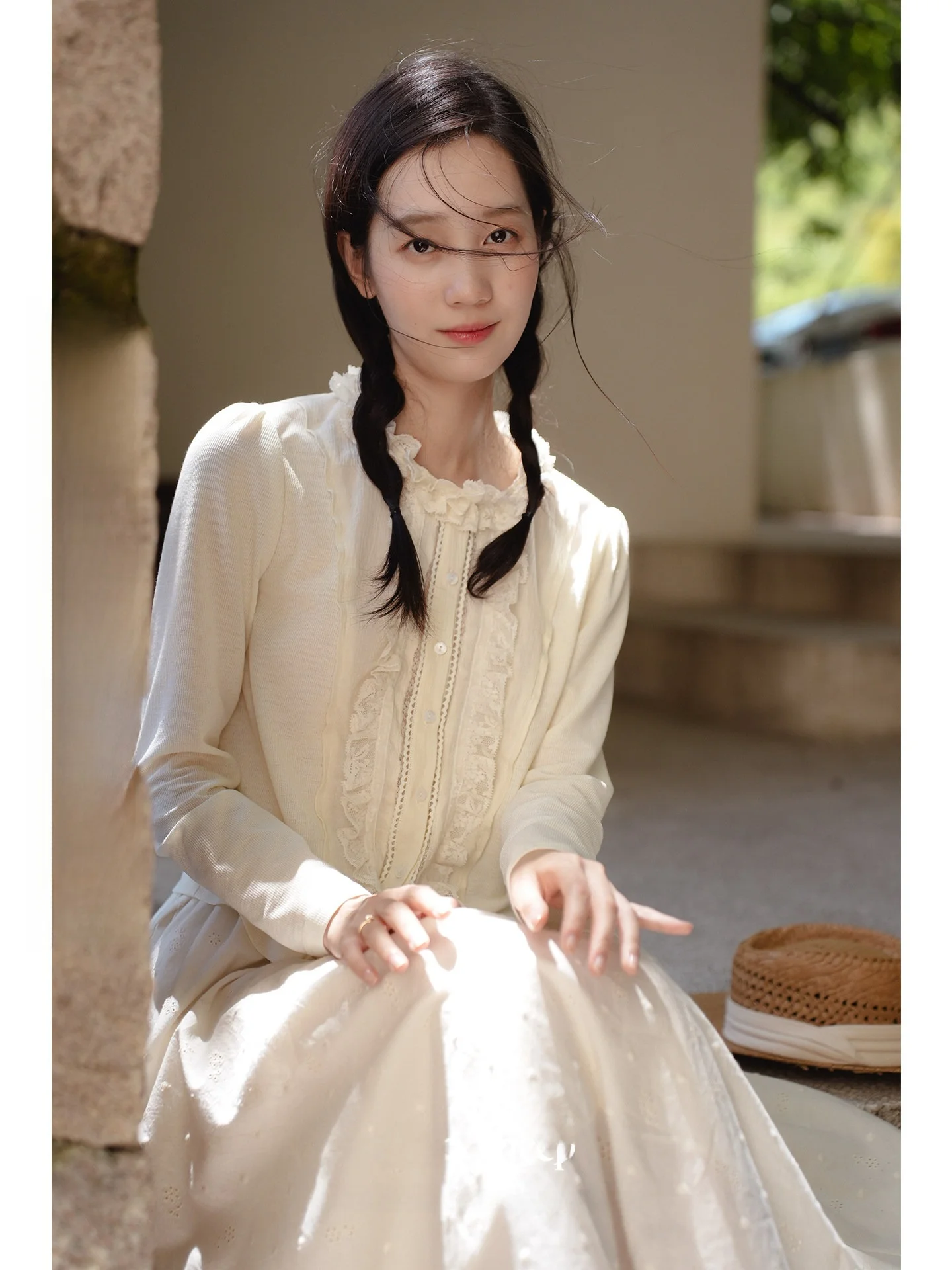 

Roro eep Moonlight Stroll Poem Flare Sve Knitted Linen Open Cardigan Autumn Sle Casual Loose Fit Long Sve Top