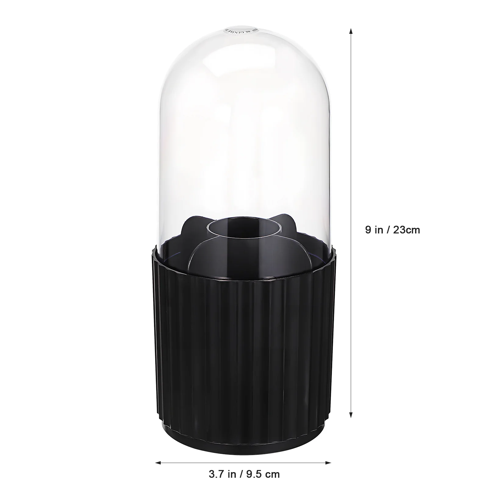 回転式メイクブラシオーガナイザー、クリアカバー付き、多機能化粧台用カップ、ブラシ、ペン、リップグロスチューブ、コンパクトに収納可能