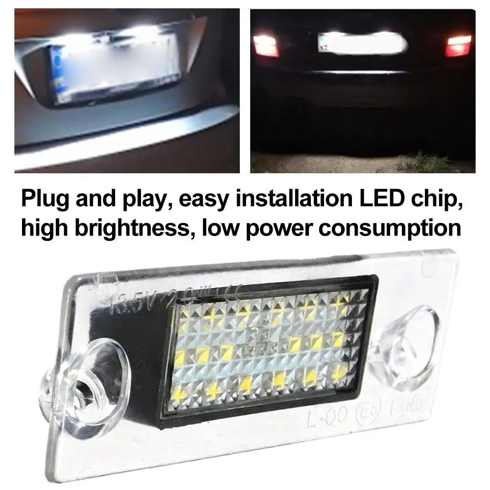 2pcs LED Number Plate Light For Audi A3 S3 8L A4 B5 Error Free License Plate Lamp Avant Car Accessories B8D2