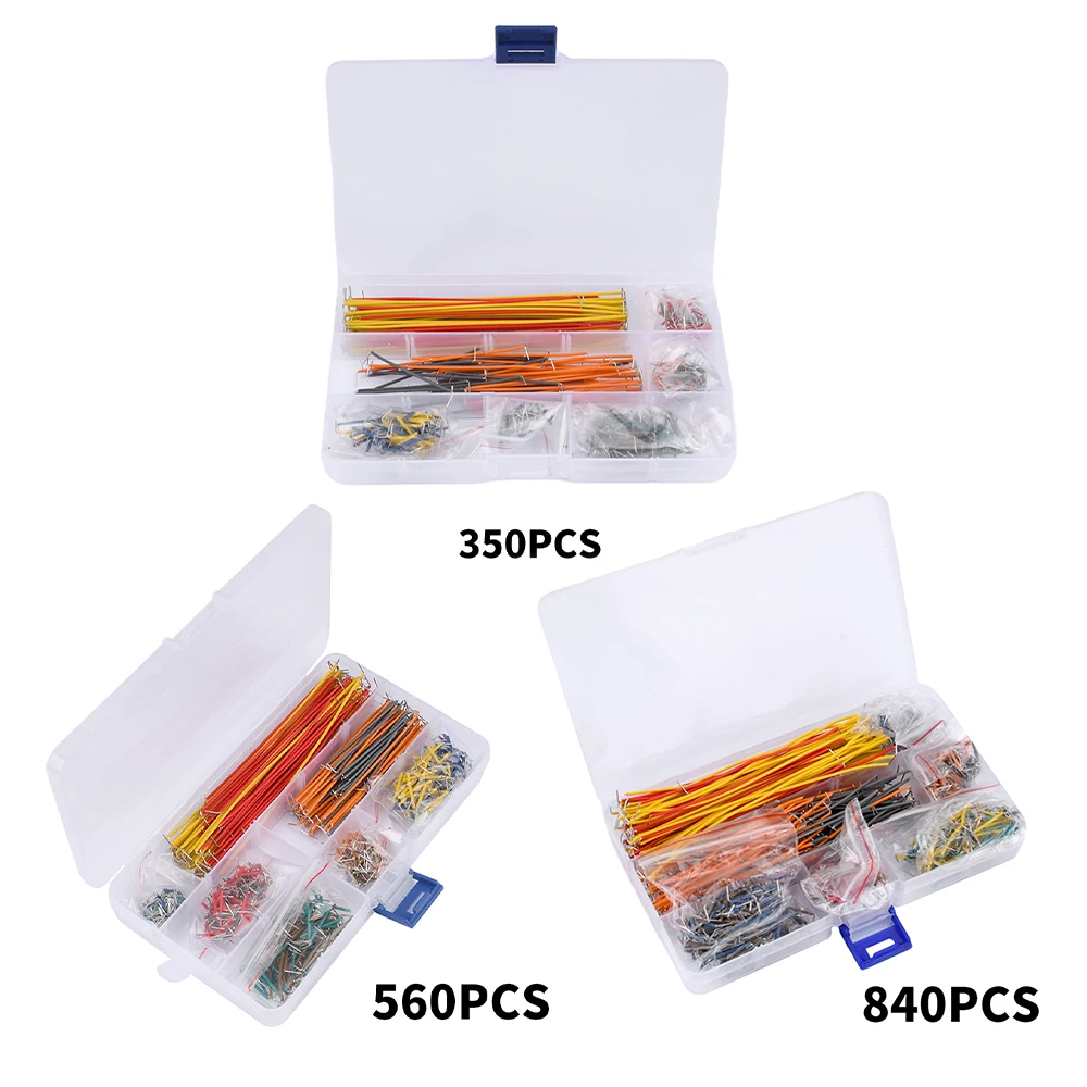 

350Pcs 560Pcs 840Pcs Preformed Breadboard Jumper Wire Kit 14 Lengths Assorted Kits for Breadboard Prototyping Circuits