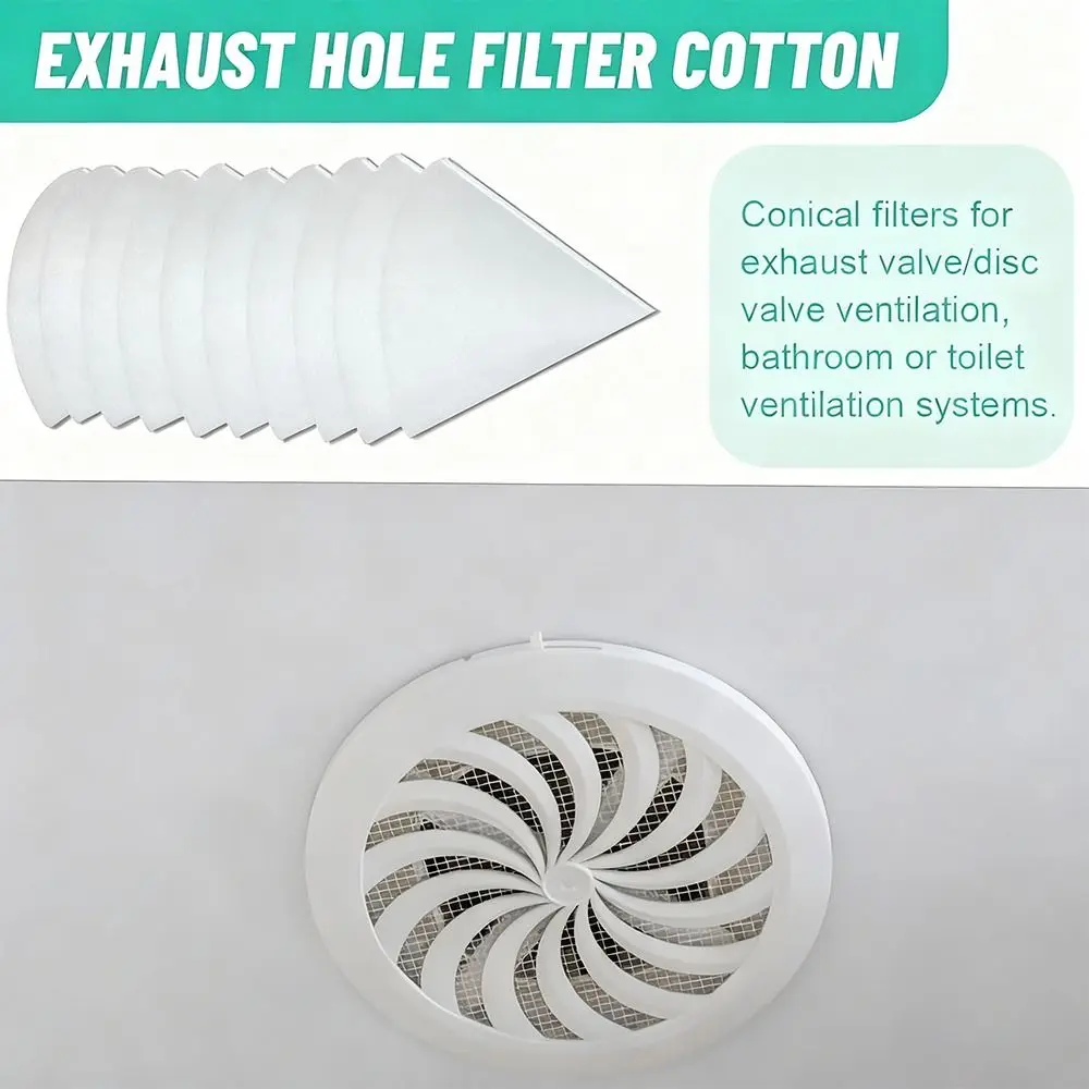 

5Pcs Conical Cone Filter Air Filtration European Exhaust Air Filter Compatible Exhaust Valve Filter Ventilation Equipment