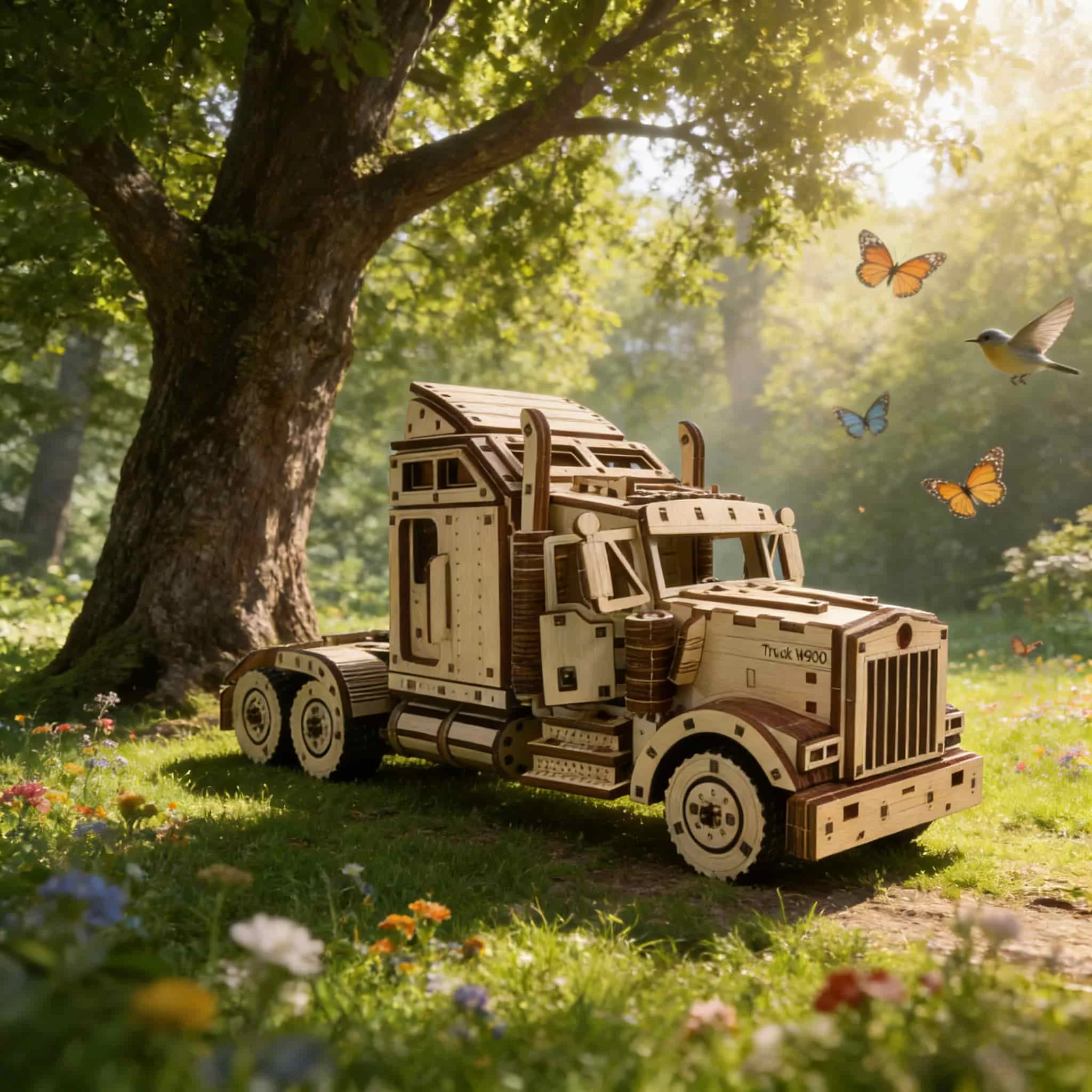 لغز خشبي ثلاثي الأبعاد لشاحنة أمريكية، نموذج مصغر، طقم نموذج للتركيب الذاتي، هدية يدوية الصنع، ديكور منزلي، لعبة تجميع