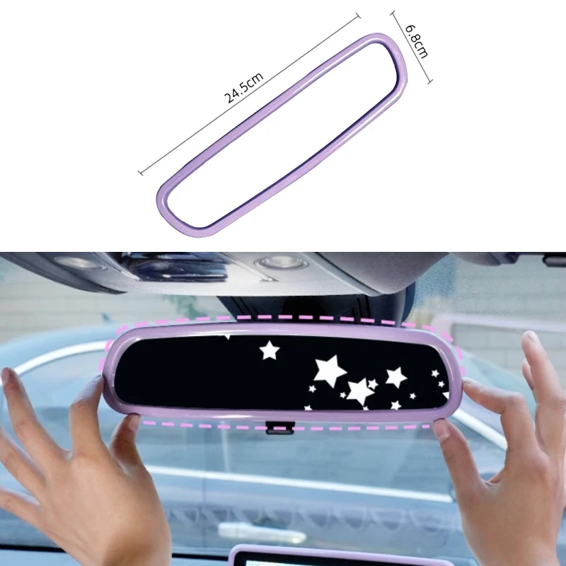 

New！ Car Reversing Mirror Decorative Frame Fit for BYD Seagull Modified Reversing Mirror Protective Cover ABS Interior Accessori