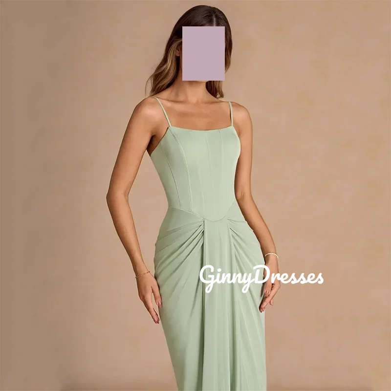 

Vestidos De Festa Customize A-Line Strapless Dress Women Elegant Luxury Floor-Length Spaghetti Straps Dubai Luxury Evening Dress