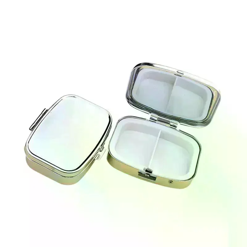 Portable Pill Case Multi Compartment Mini Storage Box With Mirror For Daily Medicine Jewelry Rings Earrings Travel Organizer