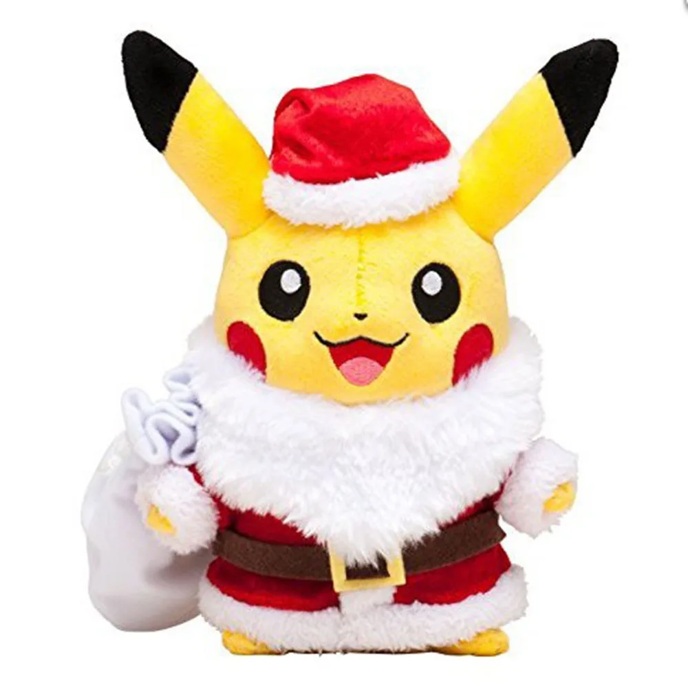 Creative Cartoon Pokemon Santa Claus Pikachu Action Figure Room Decoration Toy Pillow Doll For Kids Surprise Birthday Gift